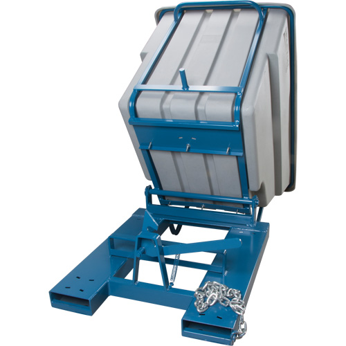 Self-Dumping Hopper, Polyethylene, 1-1/10 cu.yd, Grey Ottawa Fastener Supply