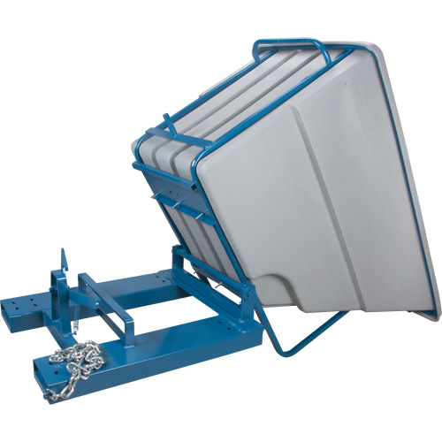 Self-Dumping Hopper, Polyethylene, 1-1/10 cu.yd, Grey Ottawa Fastener Supply