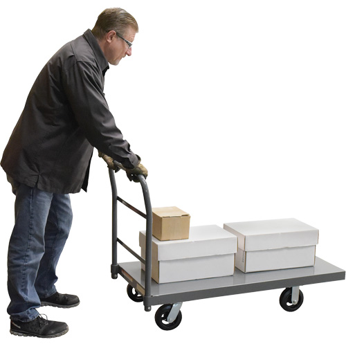 Chariot &agrave; plateforme, 48" lo x 24" la x Capacit&eacute; 2000 lb, Roues en Caoutchouc Ottawa Fastener Supply