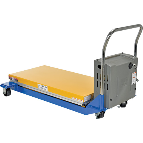 DC Powered & Manual Scissor Lift Table, Steel, 48" L x 24" W, 1000 lbs. Capacity Ottawa Fastener Supply