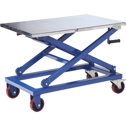 Manual Scissor Lift Table, 37" L x 23-1/2" W, Steel, 660 lbs. Capacity Ottawa Fastener Supply