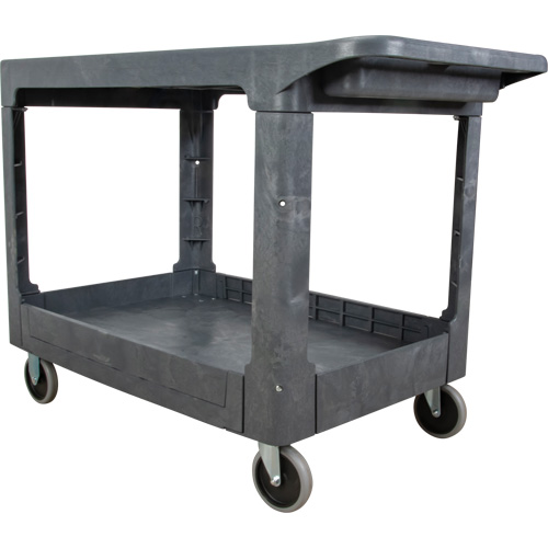 Flat-Shelf Utility Service Cart, 2 Tiers, 25-1/4" x 32-1/4" x 44", 550 lbs. Capacity Ottawa Fastener Supply
