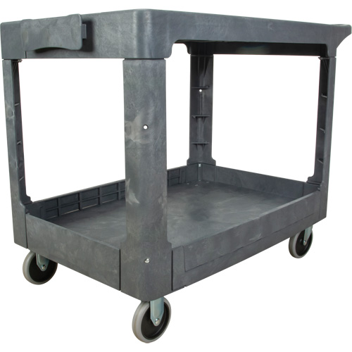 Flat-Shelf Utility Service Cart, 2 Tiers, 25-1/4" x 32-1/4" x 44", 550 lbs. Capacity Ottawa Fastener Supply