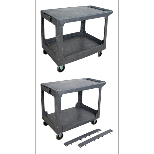 Flat-Shelf Utility Service Cart, 2 Tiers, 25-1/4" x 32-1/4" x 44", 550 lbs. Capacity Ottawa Fastener Supply