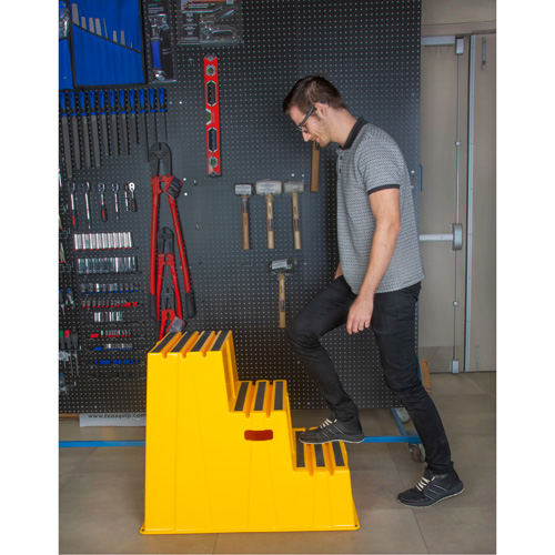 Industrial Step Stool, 3 Steps, 34-13/16" x 22-7/16" x 28-1/2" High Ottawa Fastener Supply