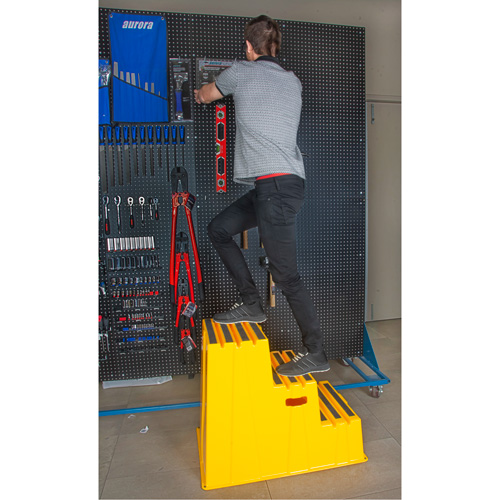 Industrial Step Stool, 3 Steps, 34-13/16" x 22-7/16" x 28-1/2" High Ottawa Fastener Supply