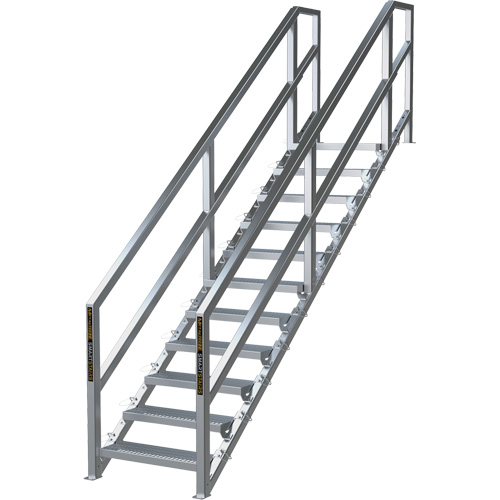 SmartStairs 11-16 Steps Modular Construction Stair System, 120" H Ottawa Fastener Supply