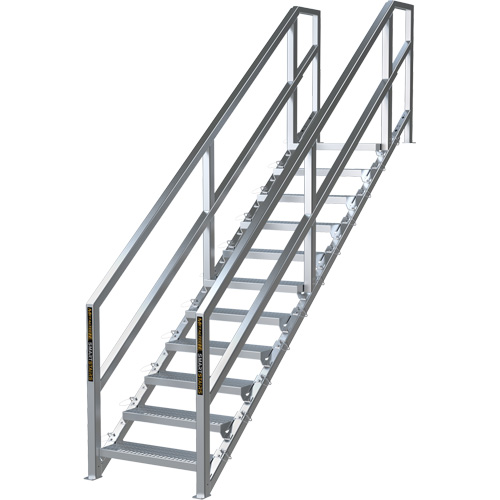 SmartStairs 11-16 Steps Modular Construction Stair System, 120" H Ottawa Fastener Supply