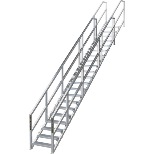 SmartStairs 17-21 Steps Modular Construction Stair System, 157-1/2" H Ottawa Fastener Supply