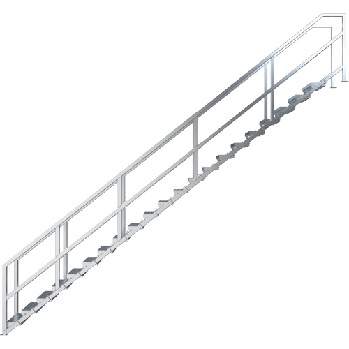 SmartStairs 17-21 Steps Modular Construction Stair System, 157-1/2" H Ottawa Fastener Supply