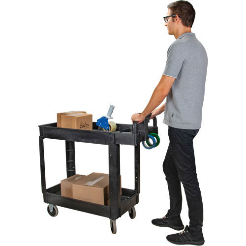 Utility Cart, 2 Tiers, 17-1/8" x 33-1/2" x 37-5/8", 550 lbs. Capacity Ottawa Fastener Supply