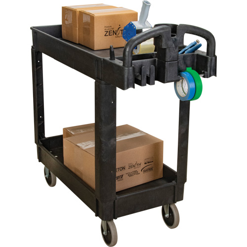 Utility Cart, 2 Tiers, 17-1/8" x 33-1/2" x 37-5/8", 550 lbs. Capacity Ottawa Fastener Supply