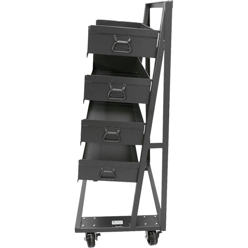 Single-Sided Heavy Duty A-Frame Cart with 4 Large Trays, 38" x 25" x 63", 2500 lbs. Capacity Ottawa Fastener Supply