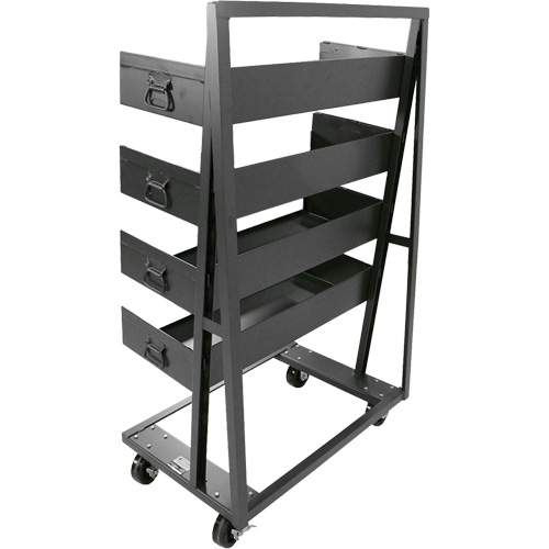Single-Sided Heavy Duty A-Frame Cart with 4 Large Trays, 38" x 25" x 63", 2500 lbs. Capacity Ottawa Fastener Supply