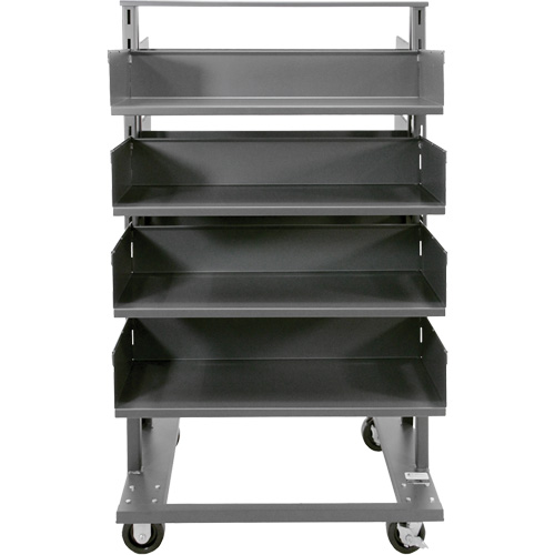 Double-Sided Heavy Duty A-Frame Cart with 8 Large Trays, 38" x 30" x 63", 2500 lbs. Capacity Ottawa Fastener Supply