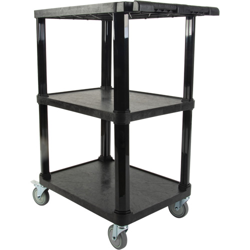 Utility Cart with Flat Shelf, 3 Tiers, 18-1/8" x 37-3/8" x 27-3/4", 330 lbs. Capacity Ottawa Fastener Supply