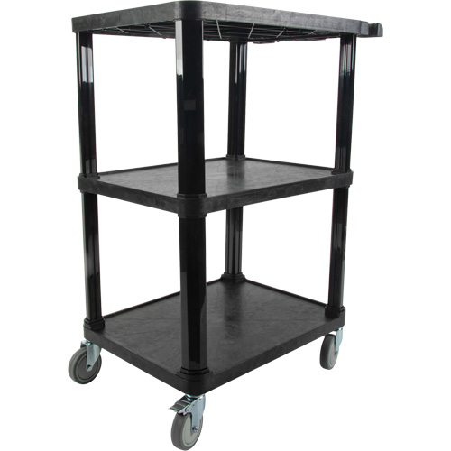 Utility Cart with Flat Shelf, 3 Tiers, 18-1/8" x 37-3/8" x 27-3/4", 330 lbs. Capacity Ottawa Fastener Supply