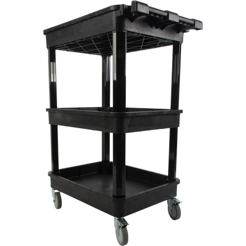 Utility Cart with Deep Lip Shelf, 3 Tiers, 19" x 39-1/2" x 28-1/4", 330 lbs. Capacity Ottawa Fastener Supply