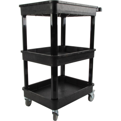 Utility Cart with Deep Lip Shelf, 3 Tiers, 19" x 39-1/2" x 28-1/4", 330 lbs. Capacity Ottawa Fastener Supply