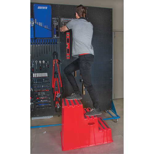 Industrial Step Stool, 3 Steps, 34-13/16" x 22-7/16" x 28-1/2" High Ottawa Fastener Supply