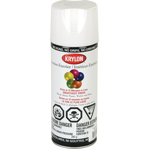 Industrial Acryli-Quik Lacquer, White, Semi-Gloss, 12 oz., Aerosol Can Ottawa Fastener Supply