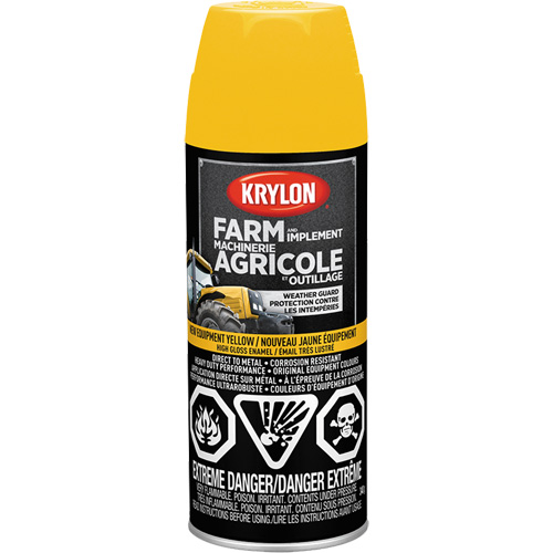 Farm & Implement Spray Paint, Caterpillar Yellow, High-Gloss, 12 oz., Aerosol Can Ottawa Fastener Supply