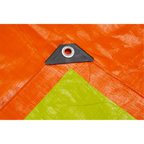 High-Visibility Heavy-Duty Woven Tarp, Polyethylene, Green/Orange, 16' x 20' x 12 mils Ottawa Fastener Supply