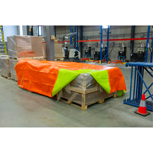 High-Visibility Heavy-Duty Woven Tarp, Polyethylene, Green/Orange, 16' x 20' x 12 mils Ottawa Fastener Supply