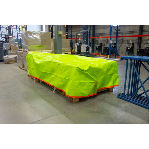 High-Visibility Heavy-Duty Woven Tarp, Polyethylene, Green/Orange, 16' x 20' x 12 mils Ottawa Fastener Supply