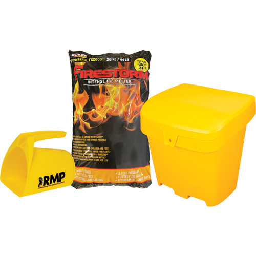 Ensemble de produit de d&eacute;glaçage intense Firestorm avec 56 sacs, Sac, 44 lb (20 kg), Point de fonte -32°C (-25°F) Ottawa Fastener Supply