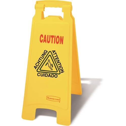 Wet Floor Safety Signs, Quadrilingual with Pictogram Ottawa Fastener Supply
