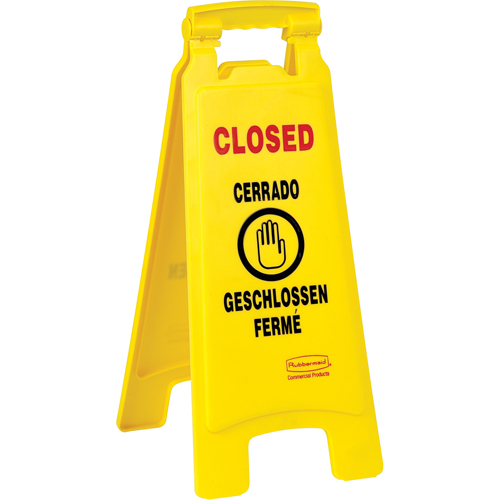 Closed Safety Signs, Quadrilingual with Pictogram Ottawa Fastener Supply