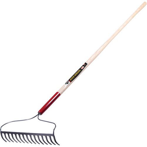 Pro Bow Rake, Wood Handle, 60" L, 16" Blade, 15 Tines Ottawa Fastener Supply
