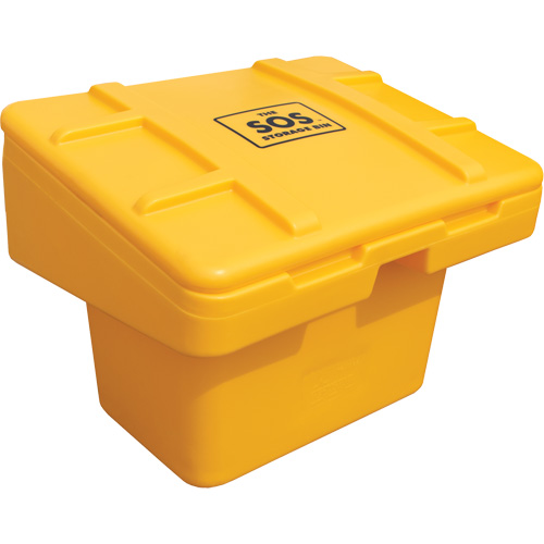 Salt Sand Container SOS, With Hasp, 30" x 24" x 24", 5.5 cu. Ft., Yellow Ottawa Fastener Supply