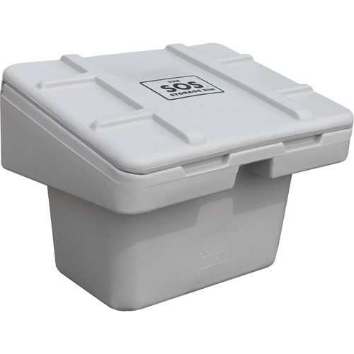 Salt Sand Container SOS, With Hasp, 30" x 24" x 24", 5.5 cu. Ft., Grey Ottawa Fastener Supply