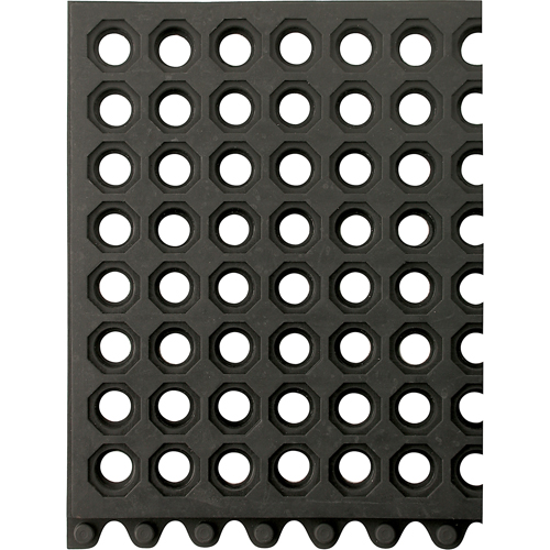 24/Seven&reg; Matting, Rubber, 3' W x 3' L, 5/8" Thick, Black Ottawa Fastener Supply