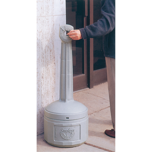 Smokers Cease-Fire&reg; Cigarette Butt Receptacle, Free-Standing, Plastic, 4 US gal. Capacity, 38-1/2" Height Ottawa Fastener Supply
