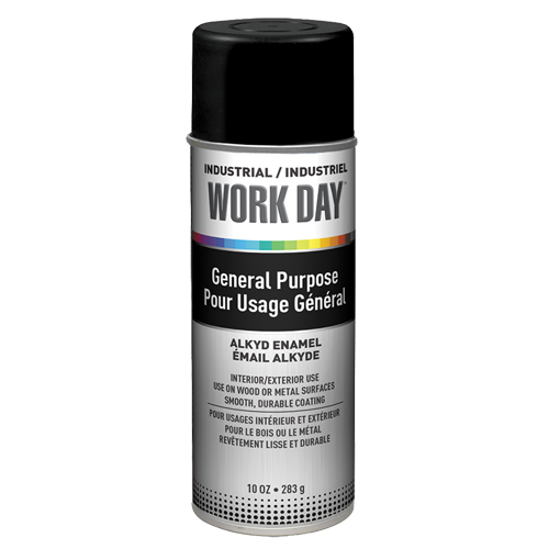 Peinture industrielle Work Day, Noir, Tr&egrave;s mat, 10 oz, Canette a&eacute;rosol Ottawa Fastener Supply