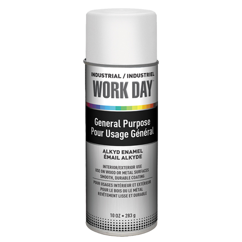 Industrial Work Day Paint, White, Very Flat, 10 oz., Aerosol Can Ottawa Fastener Supply