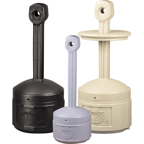 Smokers Cease-Fire&reg; Cigarette Butt Receptacle, Free-Standing, Plastic, 1 US gal. Capacity, 30" Height Ottawa Fastener Supply