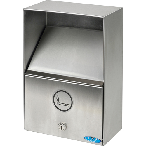 Smoking Receptacles, Wall-Mount, Stainless Steel, 3.3 Litres Capacity, 13-1/2" Height Ottawa Fastener Supply