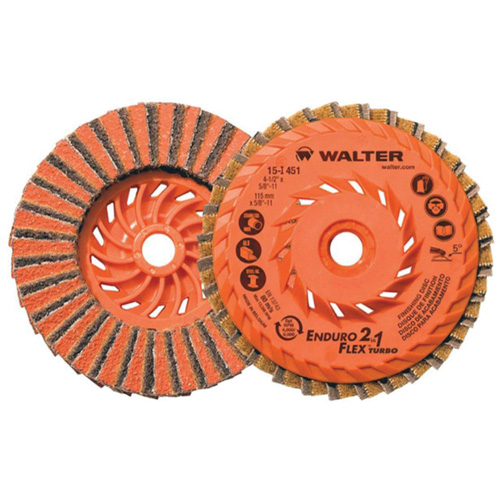 Enduro-Flex 2-IN-1 Turbo Finishing Disc, 4-1/2" x 5/8"-11, Type 27, 80 Grit, Aluminum Oxide Ottawa Fastener Supply