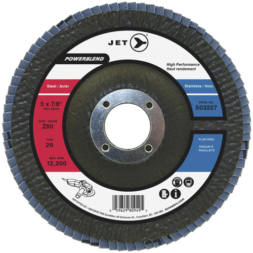 PowerBlend Flap Disc, 7" x 7/8", Type 29, Z40 Grit, Zirconia Alumina Ottawa Fastener Supply