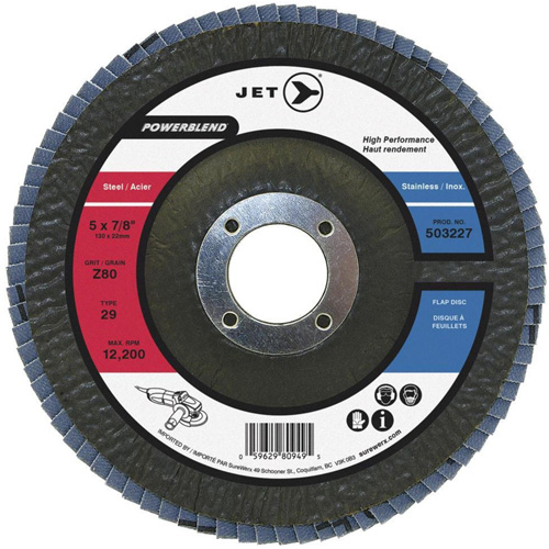 PowerBlend Flap Disc, 7" x 7/8", Type 29, Z60 Grit, Zirconia Alumina Ottawa Fastener Supply