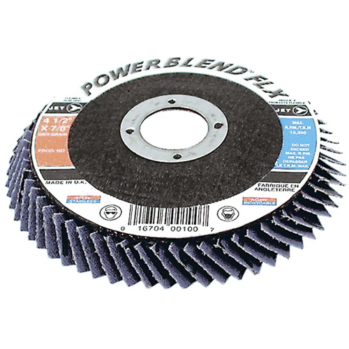 PowerBlend FLX Flexible Flap Disc, 4-1/2" x 7/8", Type 27, Z60 Grit, Zirconia Alumina Ottawa Fastener Supply