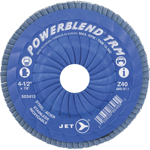 POWERBLEND TRM Trimmable Flap Disc, 5" x 7/8", Type 29, Z60 Grit, Zirconia Alumina Ottawa Fastener Supply