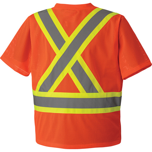 5994 High-Visibility Safety T-Shirt, Polyester, 2X-Large, High Visibility Orange Ottawa Fastener Supply