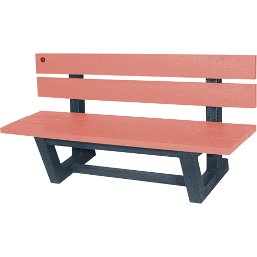 Outdoor Park Benches, Recycled Plastic, 60" L x 22-13/16" W x 29-13/16" H, Redwood Ottawa Fastener Supply