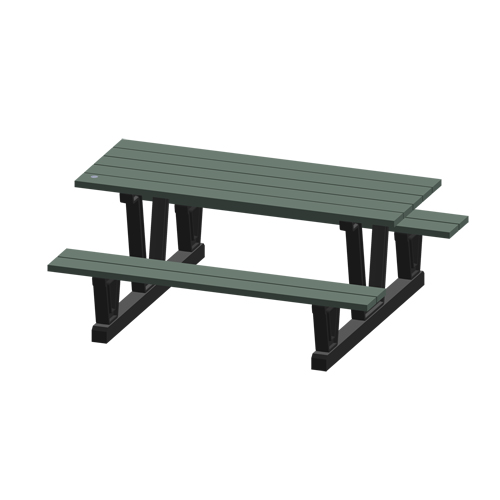 Recycled Plastic Outdoor Picnic Tables, 72" L x 60-5/16" W, Grey Ottawa Fastener Supply
