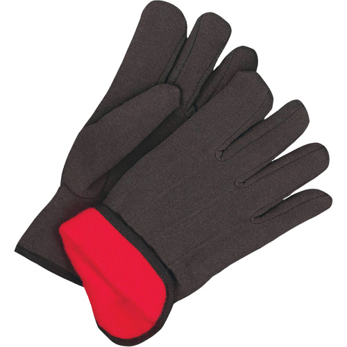 Classic Jersey Gloves, One Size, Black, Red Fleece, Slip-On Ottawa Fastener Supply